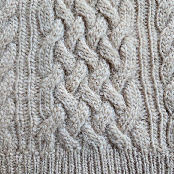 Knit Wool Scarf With Cable Design Aryan Celtic - Picture 2 of 7